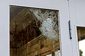 Broken glass.