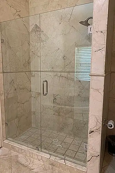 Frameless Swing Door With In Line Side Panel New